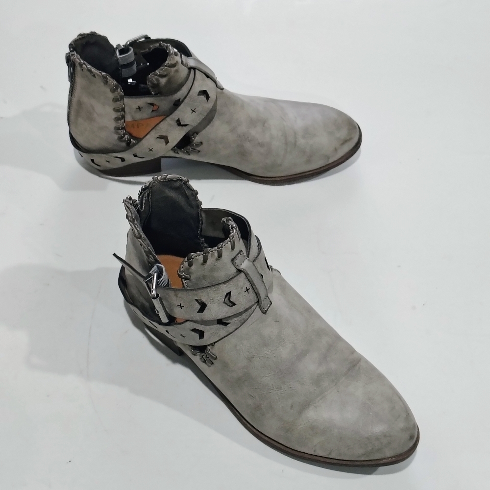Rampage Gray Boots with Studded Straps